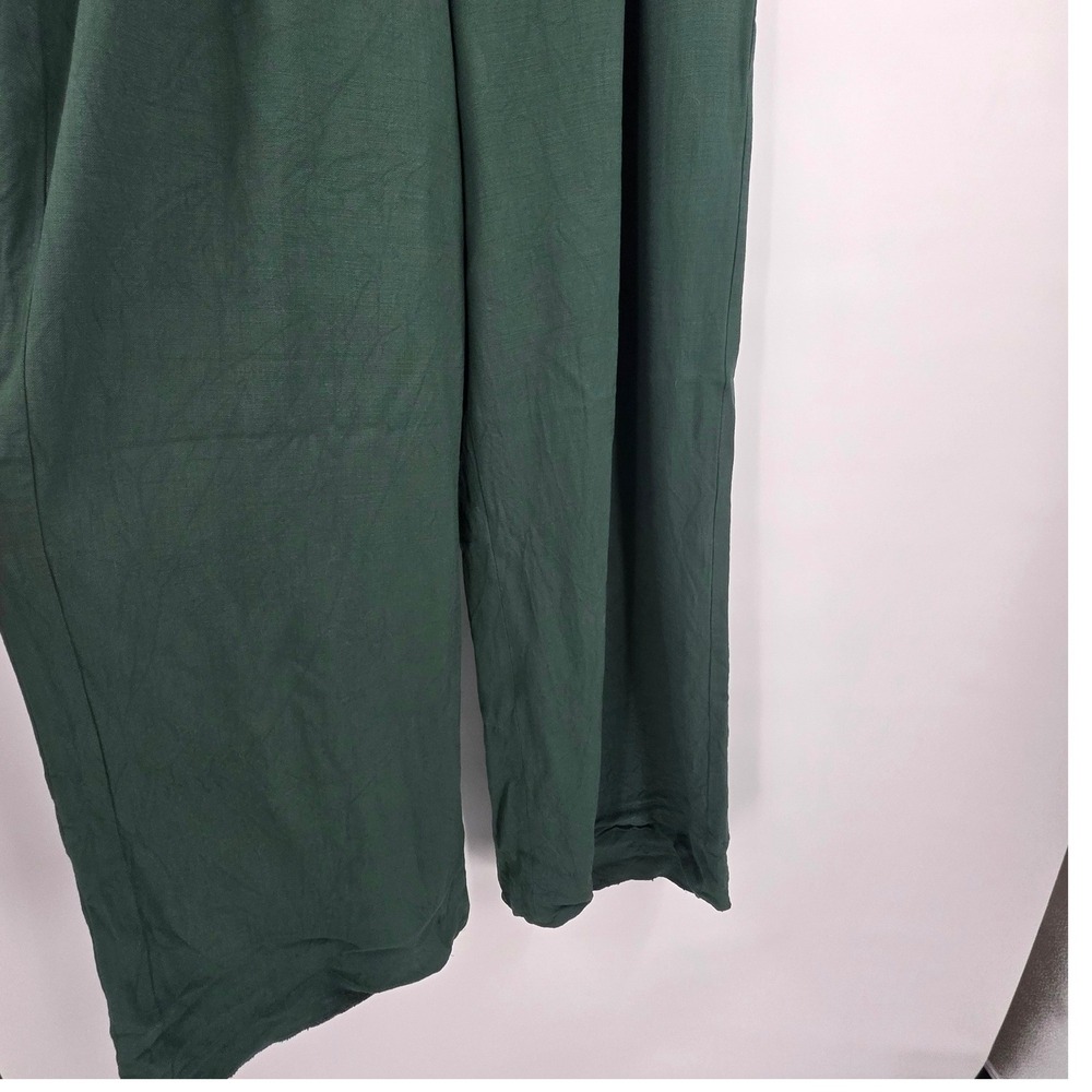 VERONICA BEARD MARBEAU PANTS WOMENS SIZE 16 GREEN TROUSERS PLEATED LINEN ***READ - Picture 3 of 16